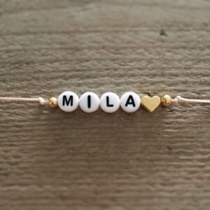 Peach - Goud Naam Armband