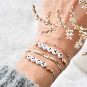 Naam armband rose goud