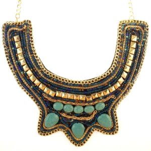 Statement ketting blue stone