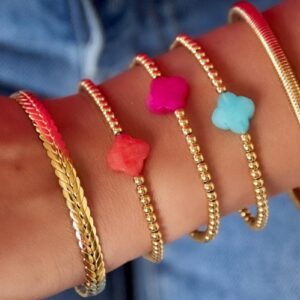 Klaver armband blauw