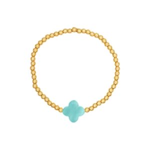 klaver armband blauw