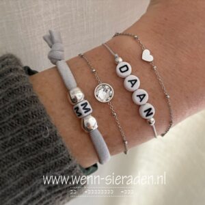 Naamarmband initialen zilver