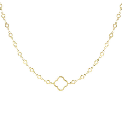 klaver schakelketting goud